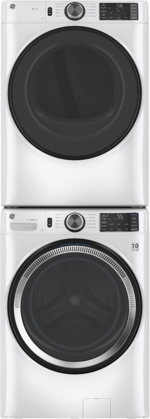 GE® 7.8 Cu. Ft. White Smart Front Load Gas Dryer (S/D) 3