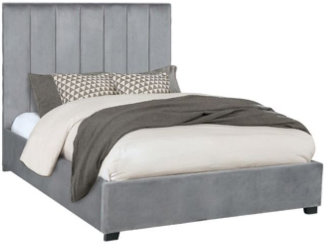 Coaster® Arles Grey King Upholstered with Side Panels Bedroom Set ...