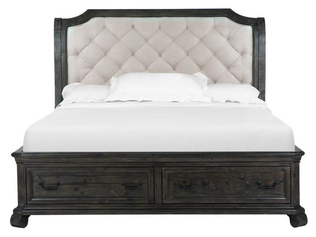 Magnussen Home® Bellamy Peppercorn King Sleigh Storage Bed-0