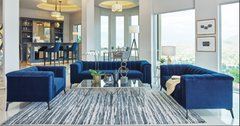 Coaster® Chalet 3-Piece Blue Tuxedo Arm Living Room Set