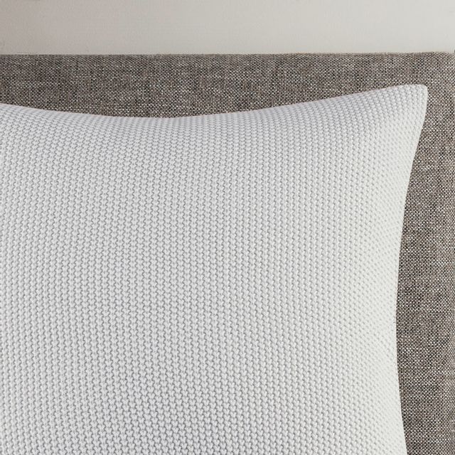 Olliix by INK+IVY Bree Knit Grey 20" x 20" Square Pillow Cover-4