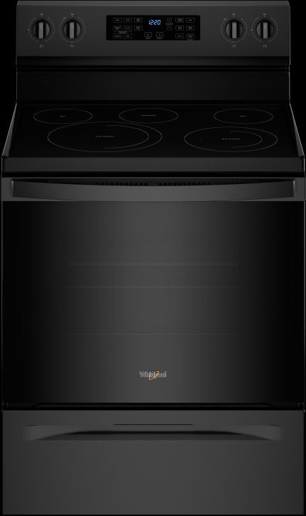 Cuisinière au électrique autoportante de 5,0 pi³ avec friture à l'air Whirlpool® - Noir