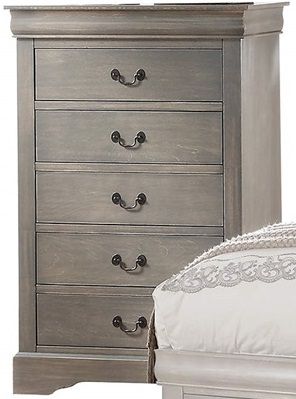  ACME Furniture Louis Philippe Chest, Antique Gray, One