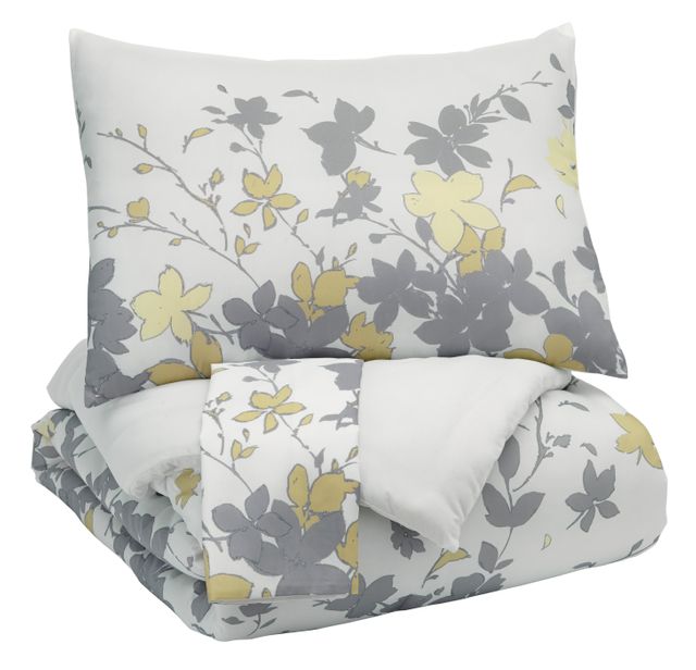 Signature Design by Ashley® Maureen Gray/Yellow Queen Comforter Set-0