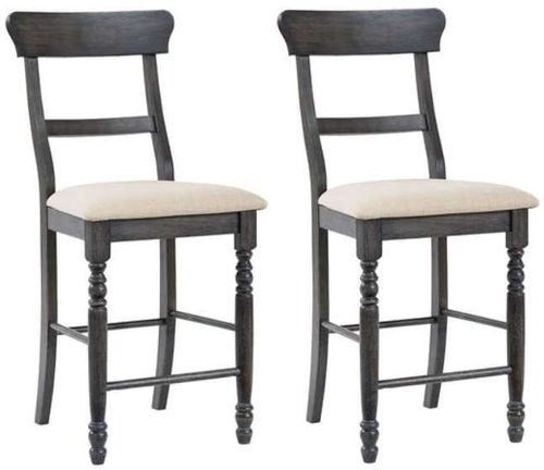 Progressive® Furniture Muse 2-Piece Linen/Weathered Pepper Counter Chair Set