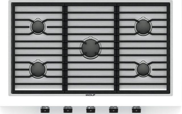 Wolf® 36" Stainless Steel Contemporary Gas Cooktop