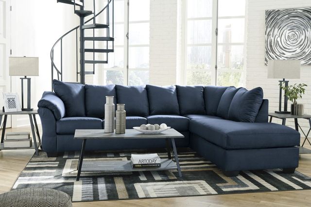 Signature Design by Ashley® Darcy Blue 2-Piece Sectional with Chaise 14