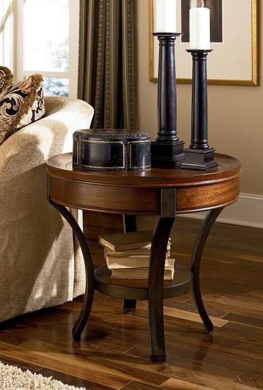 Hammary® Sunset Valley Black and Brown Round End Table-1