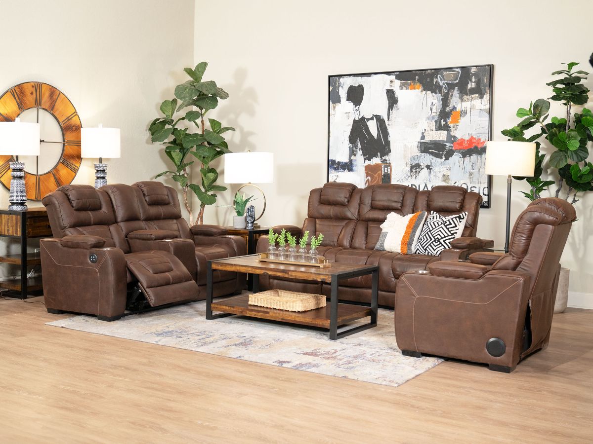 Casabella Brown Power Reclining Sofa, Loveseat, and Recliner 