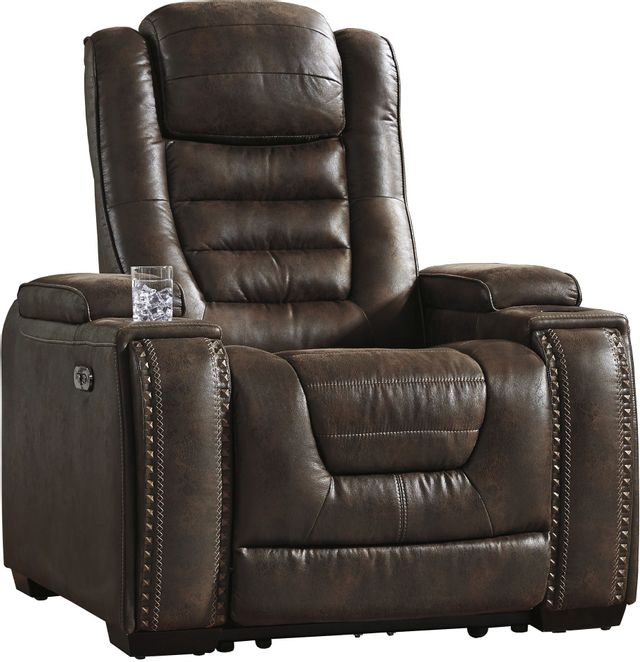 Signature Design by Ashley® Game Zone Bark Power Recliner with Adjustable Headrest