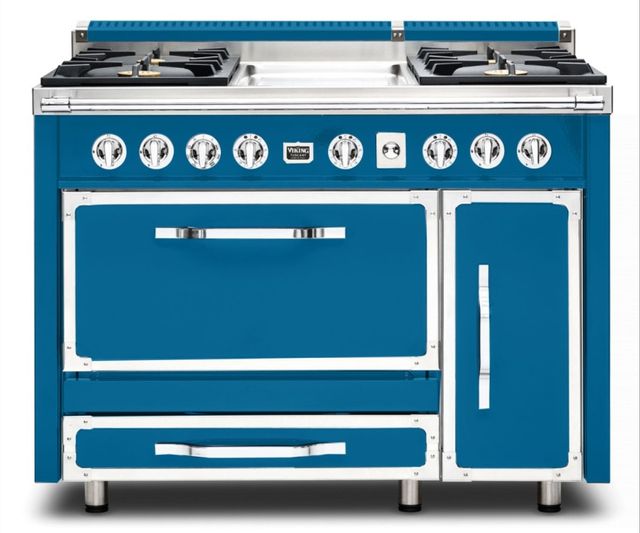 Viking® Tuscany 48" Alluvial Blue Dual Fuel Pro-Style Dual Fuel Natural Gas Range