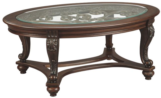 Signature Design by Ashley® Norcastle 3-Piece Dark Brown Living Room Table Set-1
