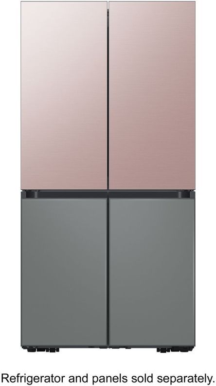 Samsung Bespoke 29.0 Cu. Ft. Matte Black Steel 4-Door Flex French Door Refrigerator in Customizable Panel 22