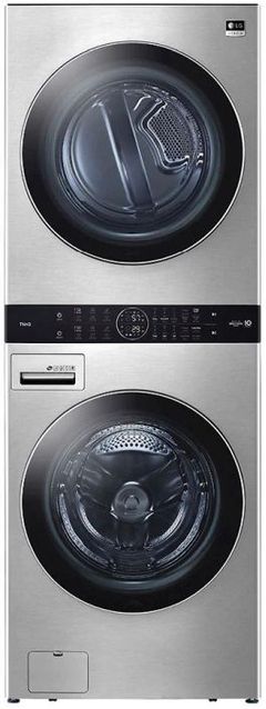 LG Studio WashTower™ 5.0 Cu. Ft. Washer, 7.4 Cu. Ft. Dryer Noble Steel Stack Laundry-WSGX201HNA