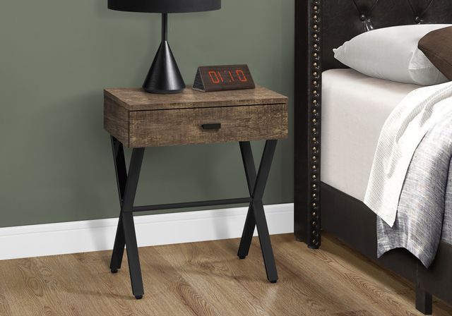 Monarch Specialties Inc. Reclaimed Wood Black Metal 24" Accent Table 3