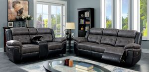 Furniture of America® Brookdale 2-Piece Black/Gray Power Reclining Sofa Set