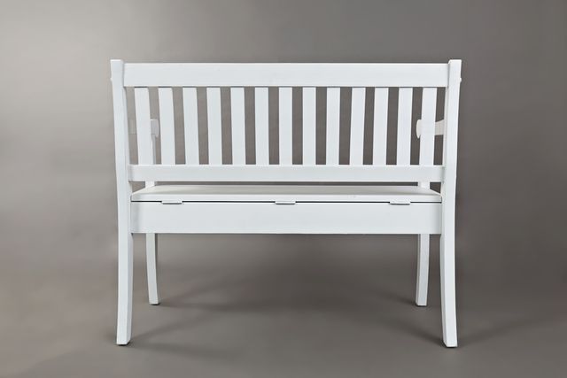 Jofran Inc. Artisan's Craft Weathered White Storage Bench-3