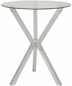 Coaster® Denali Chrome Round Glass Top Bar Table Chrome