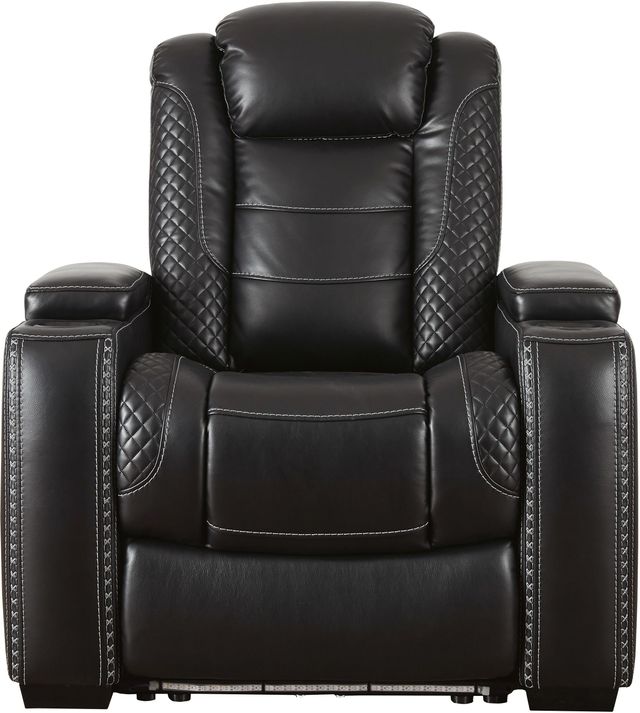 Signature Design by Ashley® Party Time Midnight Powder Recliner with Adjustable Headrest-2