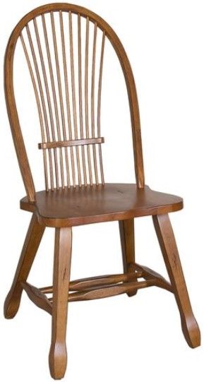 Liberty Treasures Rustic Oak Bow Back Side Chair-Black 3
