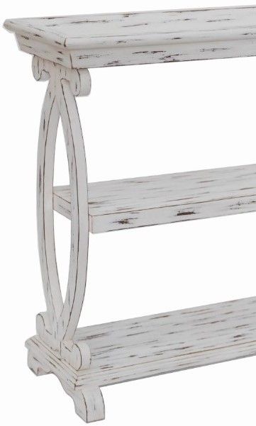 Crestview Collection Newport Distressed White Console Table-1