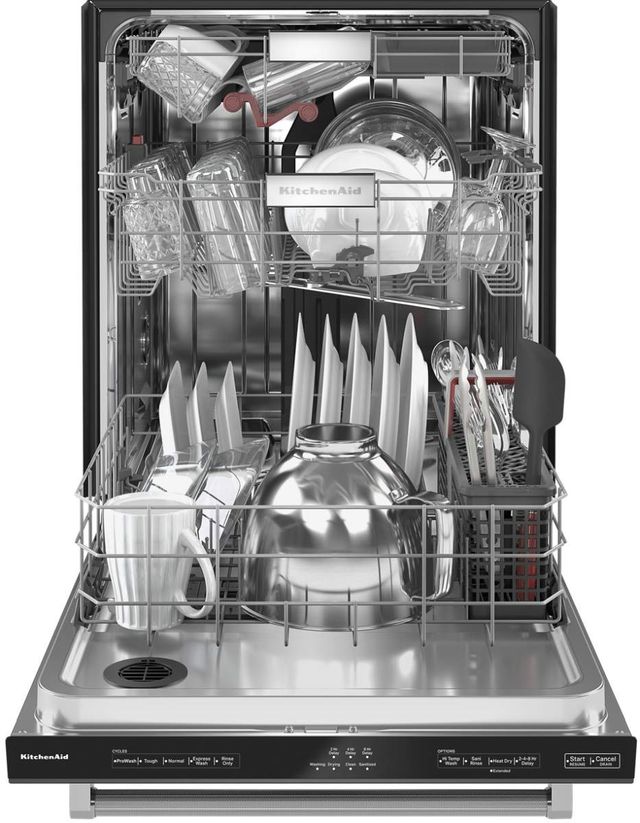KitchenAid® 24" PrintShield™ Black Stainless Steel Top Control Built In Dishwasher 2