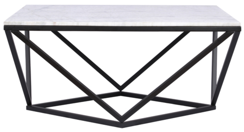 Crestview Collection Baxtor White Marble Cocktail Table