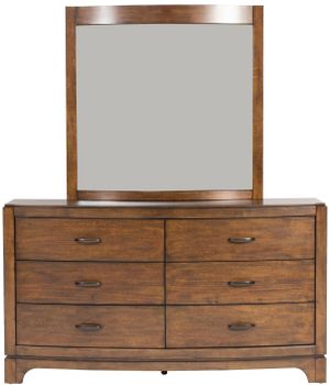 Liberty Avalon III Pebble Brown Dresser and Lighted Mirror