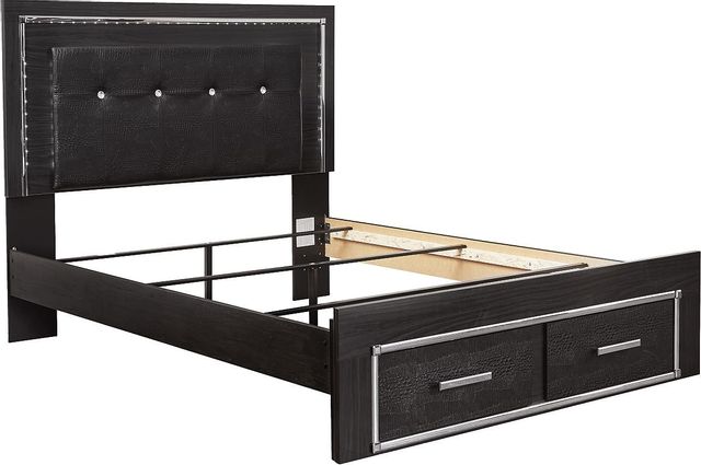 Signature Design by Ashley® Kaydell Black Queen 2-Drawers Upholstered Panel Storage Bed-3