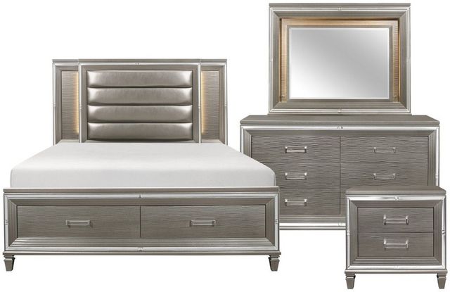 Homelegance® Tamsin Silver-Gray Metallic 4-Piece Queen Bedroom Collection