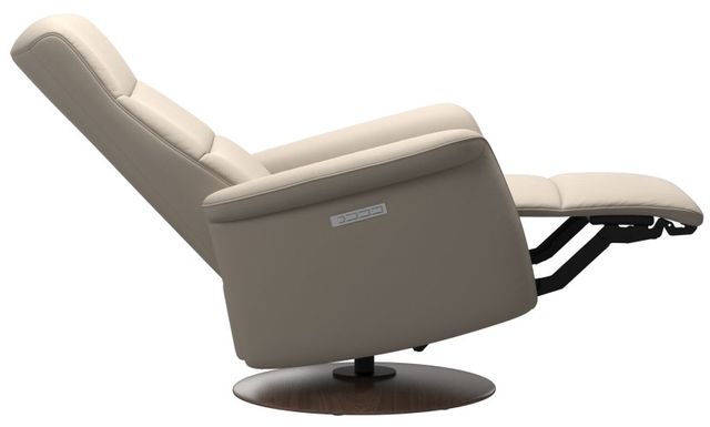 Stressless® by Ekornes® Mike Medium All Leather Fog Power Swivel Recliner Chair-3