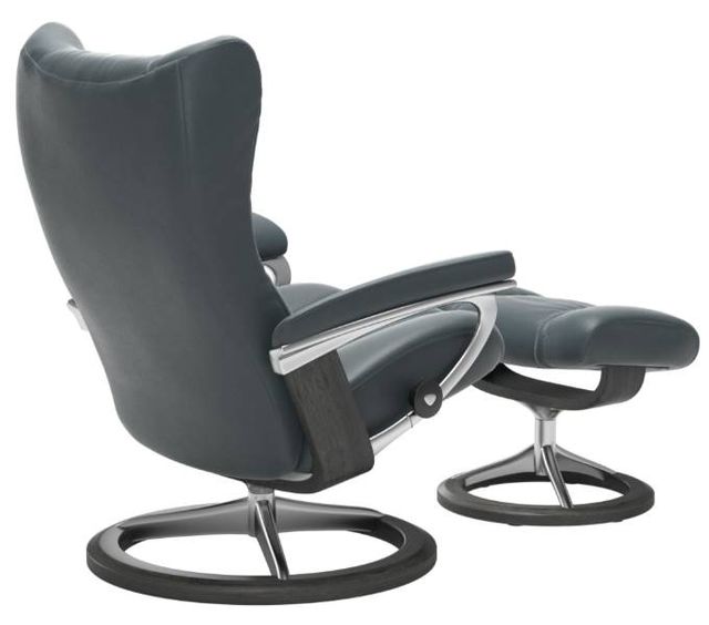 Stressless® by Ekornes® Wing Large Signature Base Chair and Ottoman 3