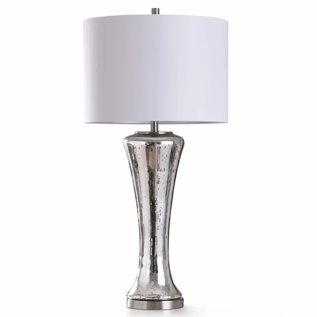 Stylecraft Table Lamp, Silver/Glass Body 0