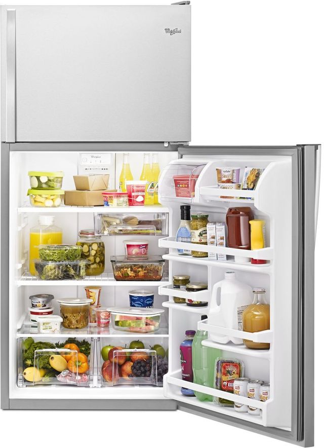 Whirlpool® 18.2 Cu. Ft. Monochromatic Stainless Steel Top Freezer Refrigerator 5
