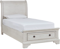 Mill Street® Robbinsdale Antique White Twin Sleigh Storage Bed