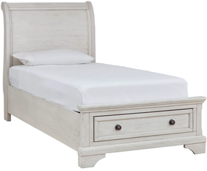 Mill Street® Antique White Twin Sleigh Storage Bed