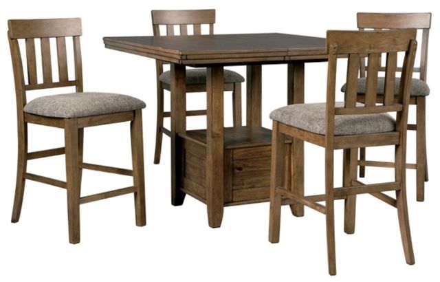 Benchcraft® Flaybern 5-Piece Brown Counter Height Dining Set 0