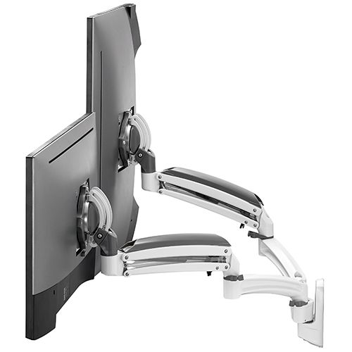 Chief® Kontour™ K1W Series White Dynamic Wall Mount Reduced Height, 2 Monitors