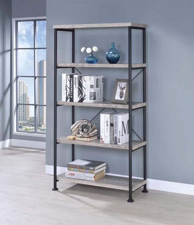 Coaster® Analiese Grey Driftwood Open Bookcase 4