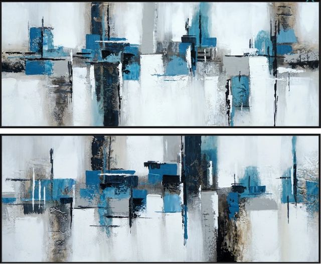 Crestview Collection Slate 2-Piece Blue/Gray Wall Art Set | Fischer ...
