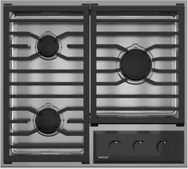 Wolf® 24" Stainless Steel Transitional Gas Cooktop