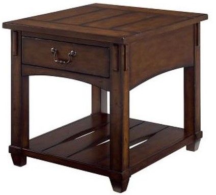 Hammary Tacoma Brown Rectangular Drawer End Table 0