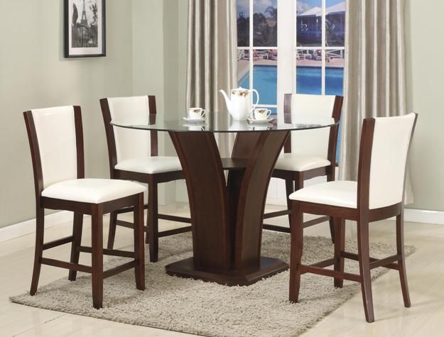 Crown Mark Camelia Espresso/Neutral White Counter Dining Side Chair-2