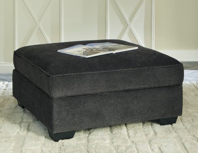 Benchcraft® Charenton Charcoal Ottoman With Storage 3