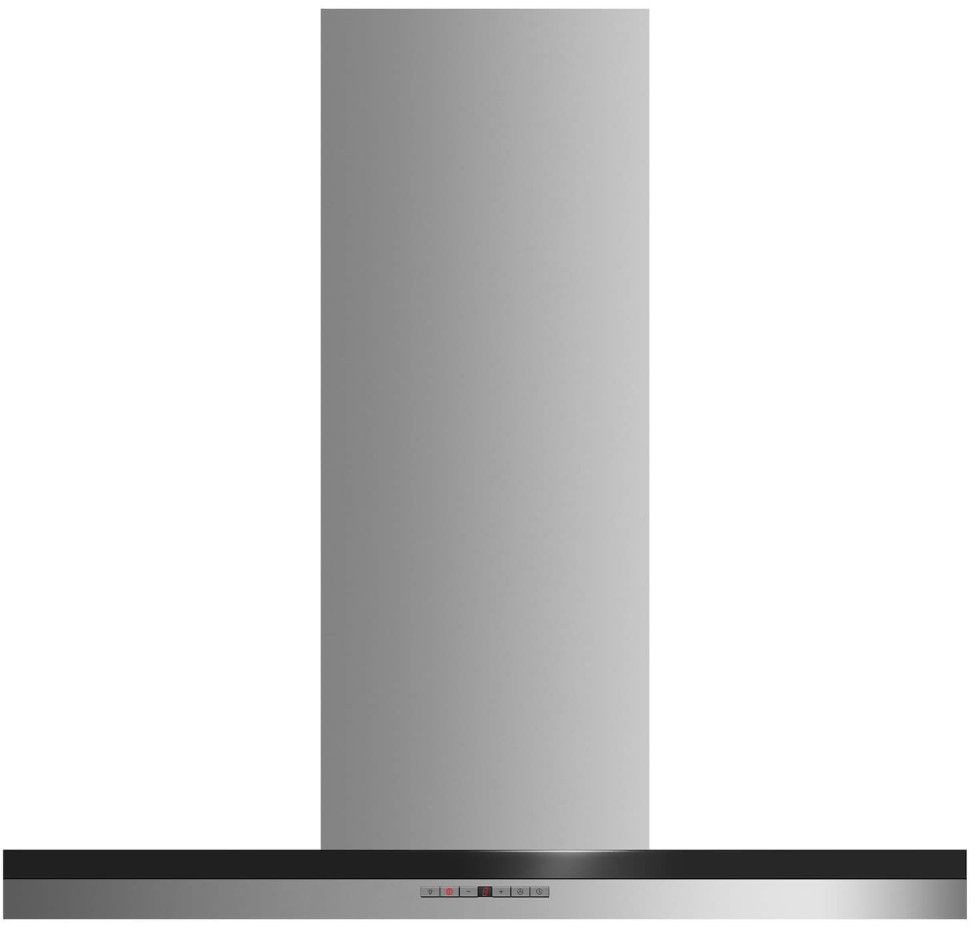 Fisher Paykel 36" Wall Chimney Vent Hood-Brushed Stainless Steel with Black Glass