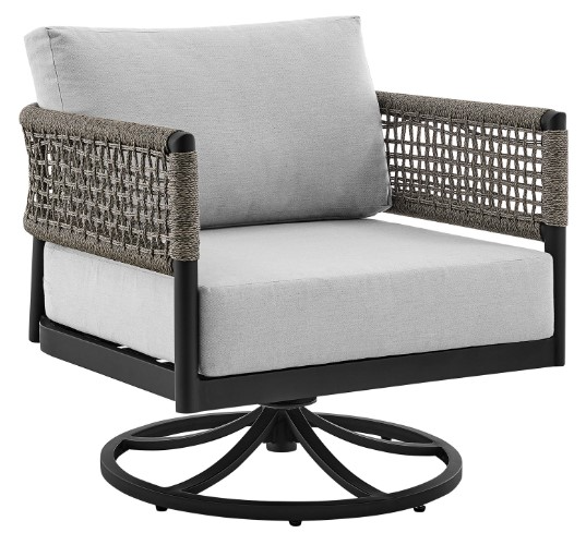 Black outdoor online swivel chair