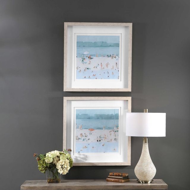 Uttermost® Sea Glass Sandbar 2-Piece Framed Prints-3