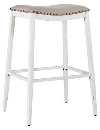 Liberty Vintage Series Antique White Backless Barstool