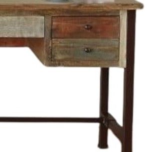 International Furniture Direct Antique Multi-Colored Writing Desk-1