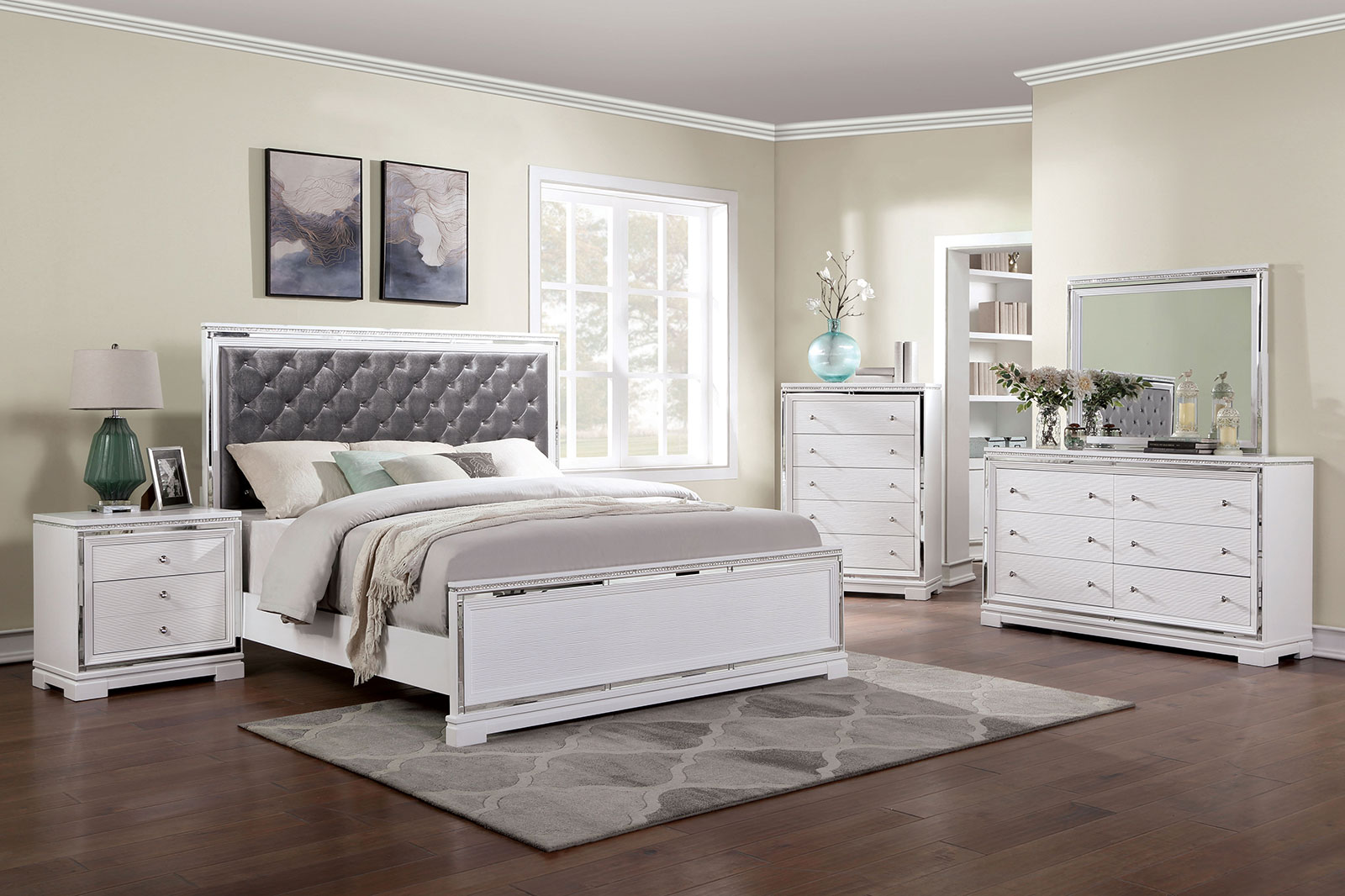 Furniture of America Winterthur Dark Gray Eastern King Bed